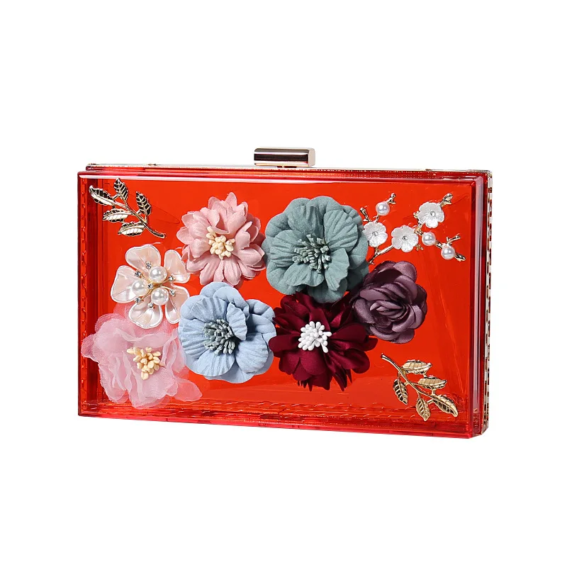 

New Acrylic Transparent Women Clutch Bag Luxury Brand Women Messenger Evening Purse Handbag Chain Shoulder Little Bag