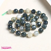 natural green amphibole stone spacer loose beads high quality 6810mm faceted olives shape diy gem jewelry making bead a3818