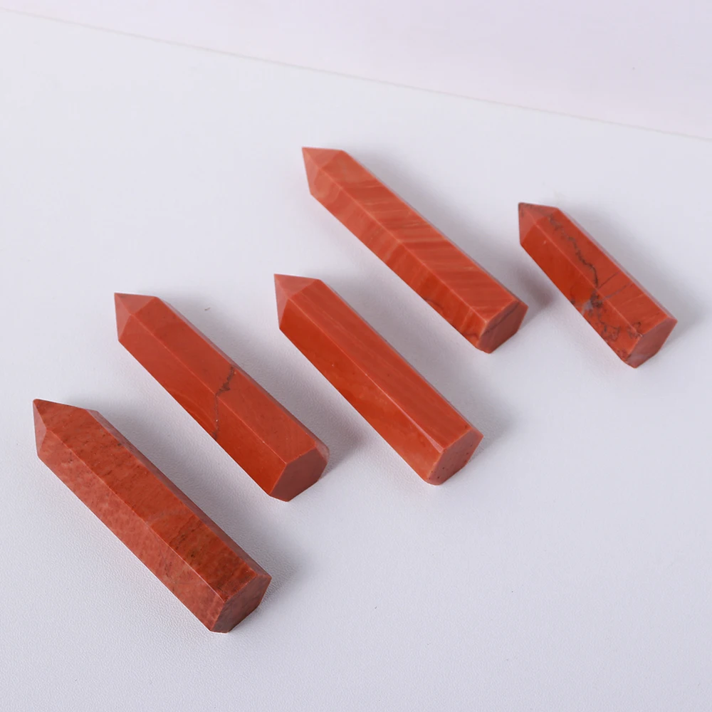 Палочка из красного драгоценного камня 5-8 см красная яшма Хрустальная башня