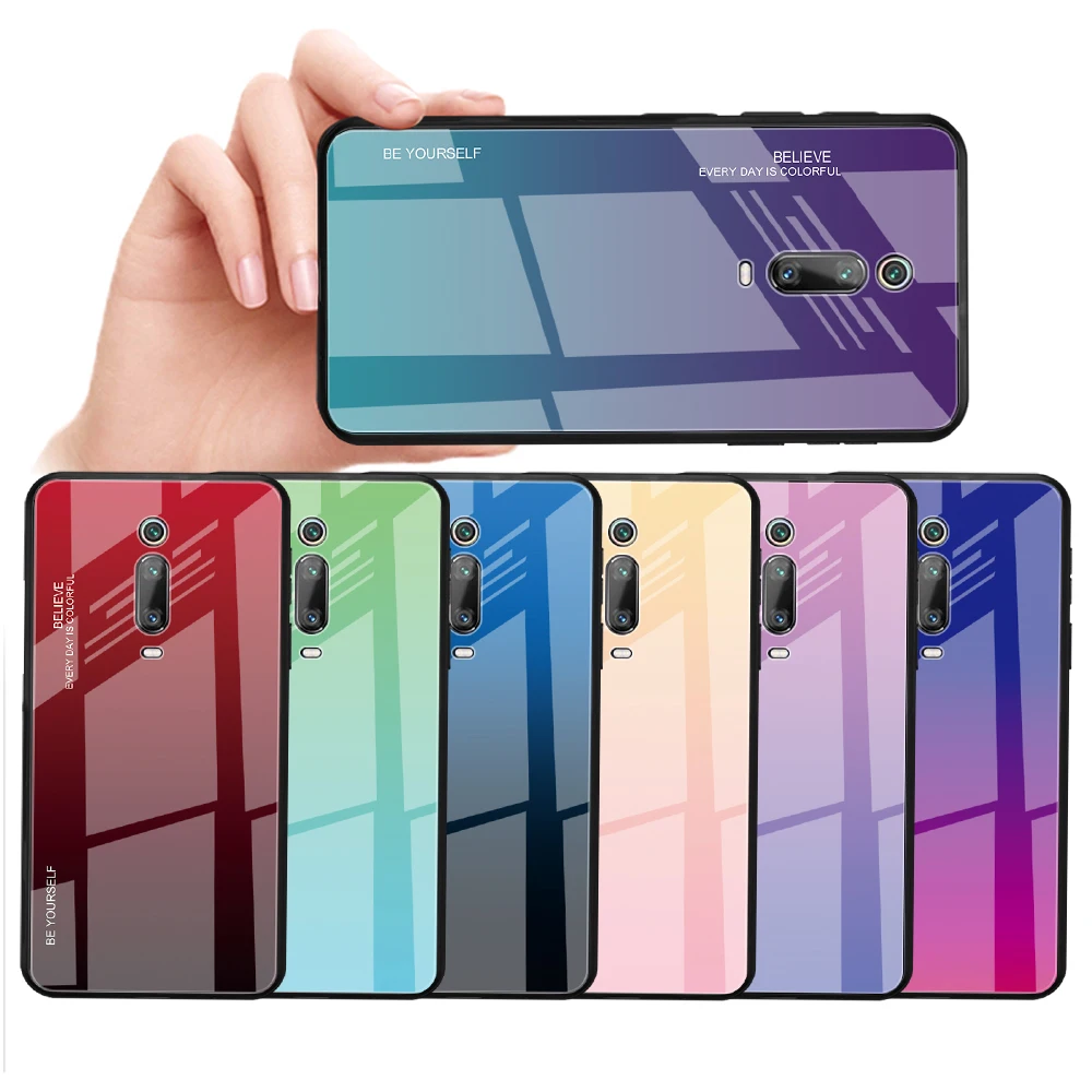 Градиент закаленное Стекло чехол для телефона Xiaomi Redmi Note 7 7A 5A 6A GO K20 9 T 5 6 iPad Pro SE 8 A2