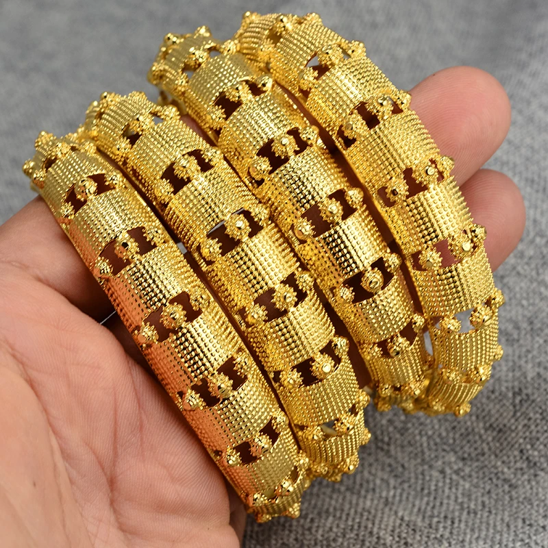 Женский золотистый браслет в эфиопском стиле 4 шт. | Украшения и аксессуары