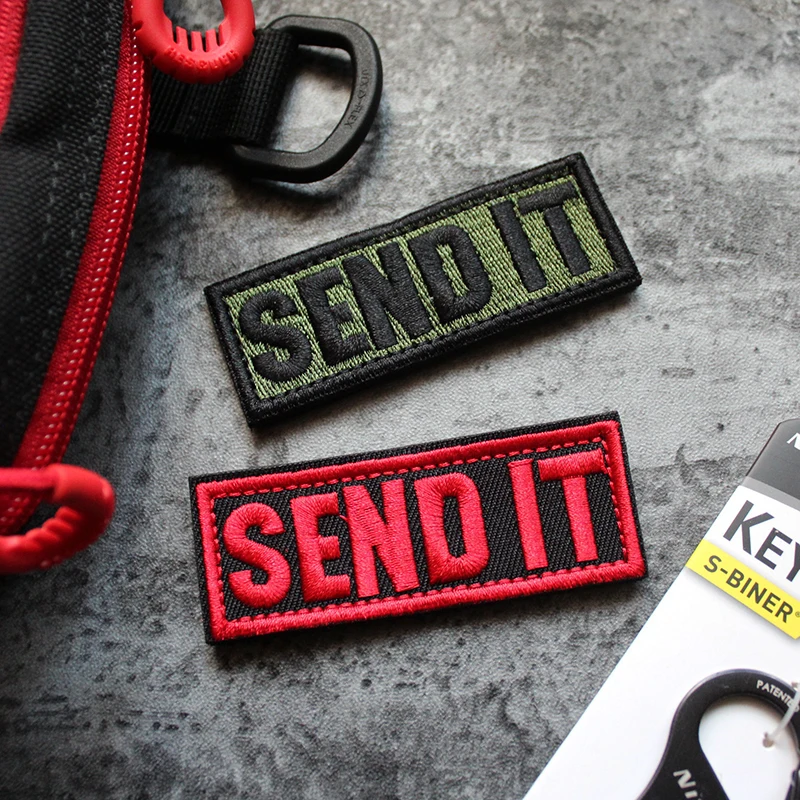 SEND IT Long Strip Embroidery Patches Badges Emblem Military Army For Clothes Backpack Accessory Tactical Badge Fabric Sticker | Дом и сад