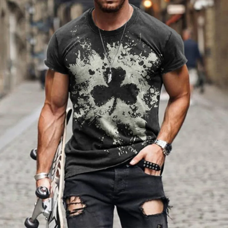 

Men'S T-Shirt 3d Printing Solitaire Harajuku Round Neck Hip-Hop Street Summer Casual Sports All-Match Oversized Shirt Top 6xl