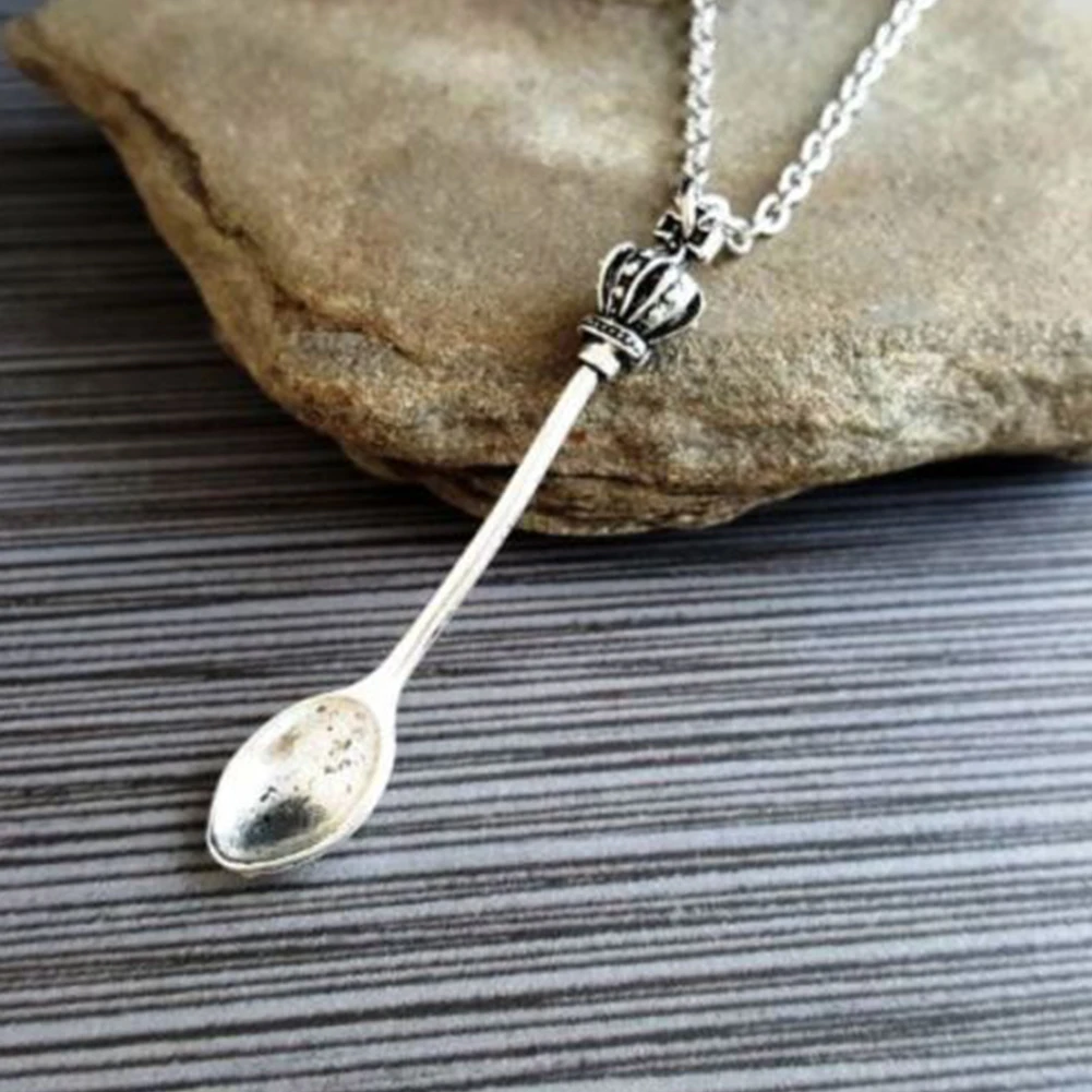 Женское Ожерелье в виде короны мини подвески чайной ложки фирменное