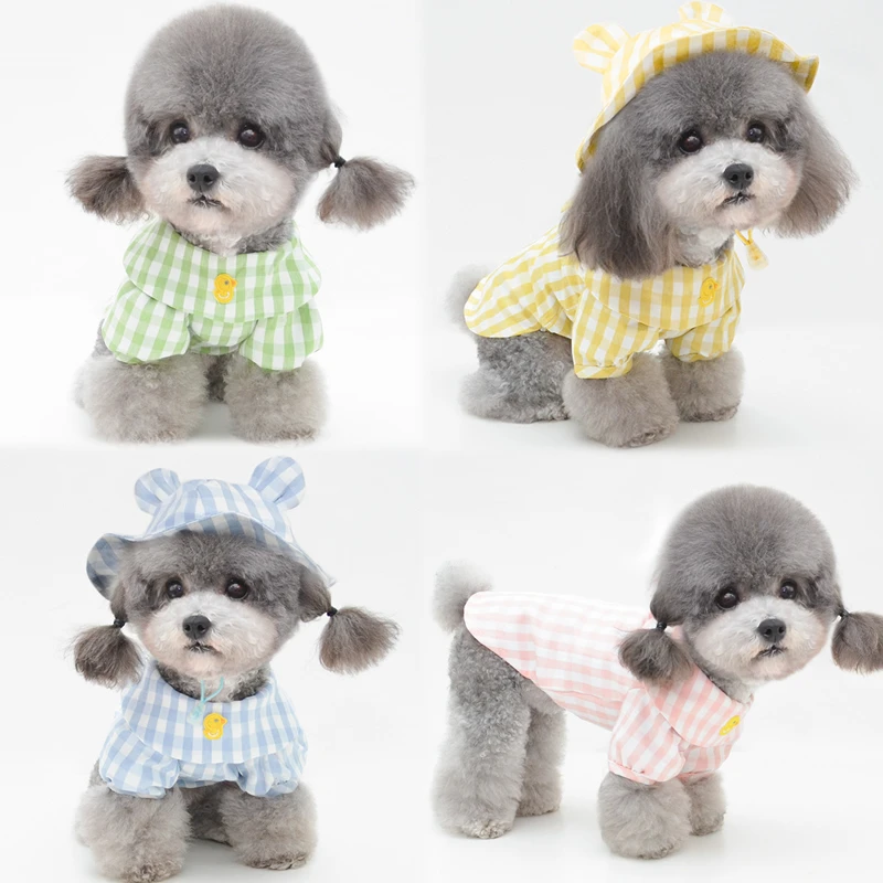 

Short Dog Vest Summer Cat Puppy Clothes Pet Hats Plaid Shirt Chihuahua Pomeranian Yorkshire Shih Tzu Schnauzer Poodle Clothing