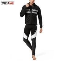 wosawe 2022 winter cycling suit jacket pants bicycle racing trousers warm up mens windbreaker long sleeve cycling bike clothing