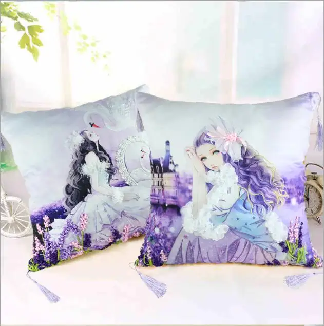 Набор для вышивания с лентой и наволочками маленькой девочки 45 х45 см | Дом сад