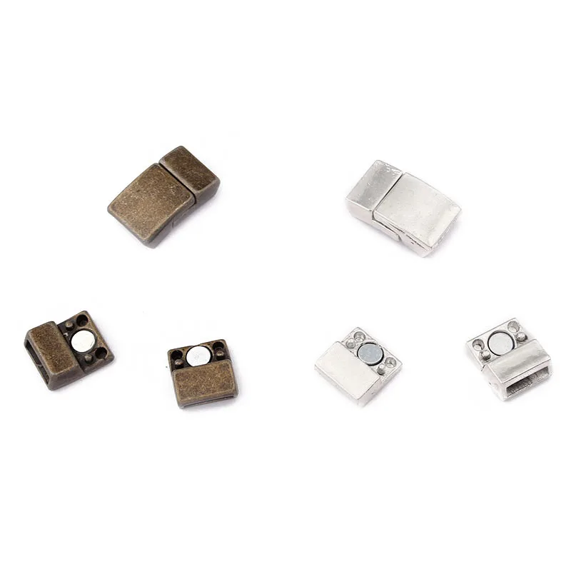 2 комплекта тибетские серебряные/Бронзовые прочные плоские магнитные застежки