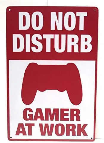 

Interesting Home Decoration Metal Plate Do Not Disturb Gamer At Work Game Room Wall Decoration Metal Sign 8x12 or 12x16 Inches