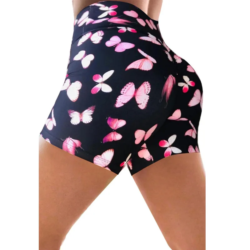 

Women Fitness Shorts Sports Pants Color High Waist Peach Hips Tie-Dye Yoga Fitness Fitness Shorts Skinny Tights Gym Sportswear