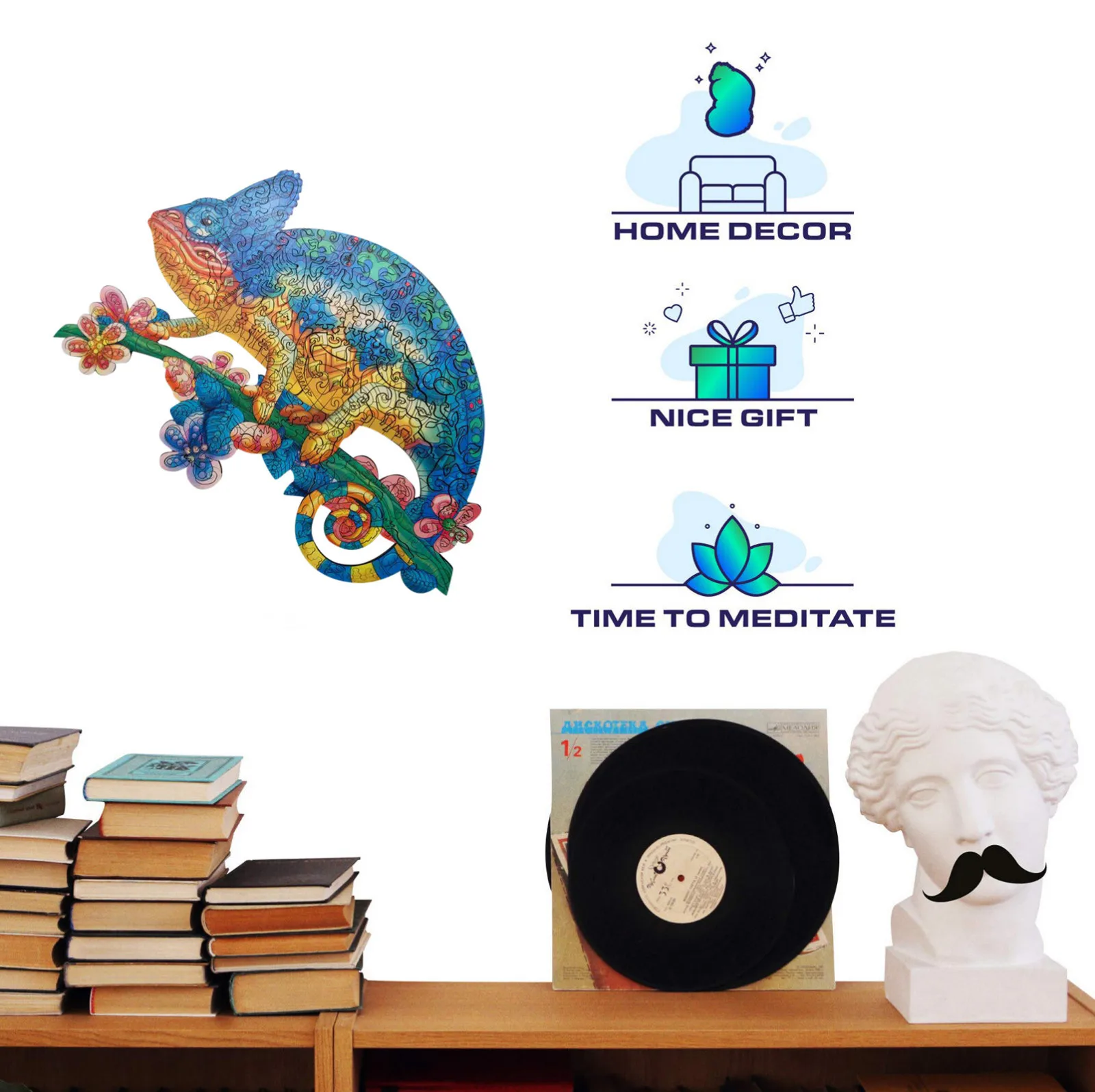 Подарок для взрослых и детей образовательный праздничный пазл с динозавром