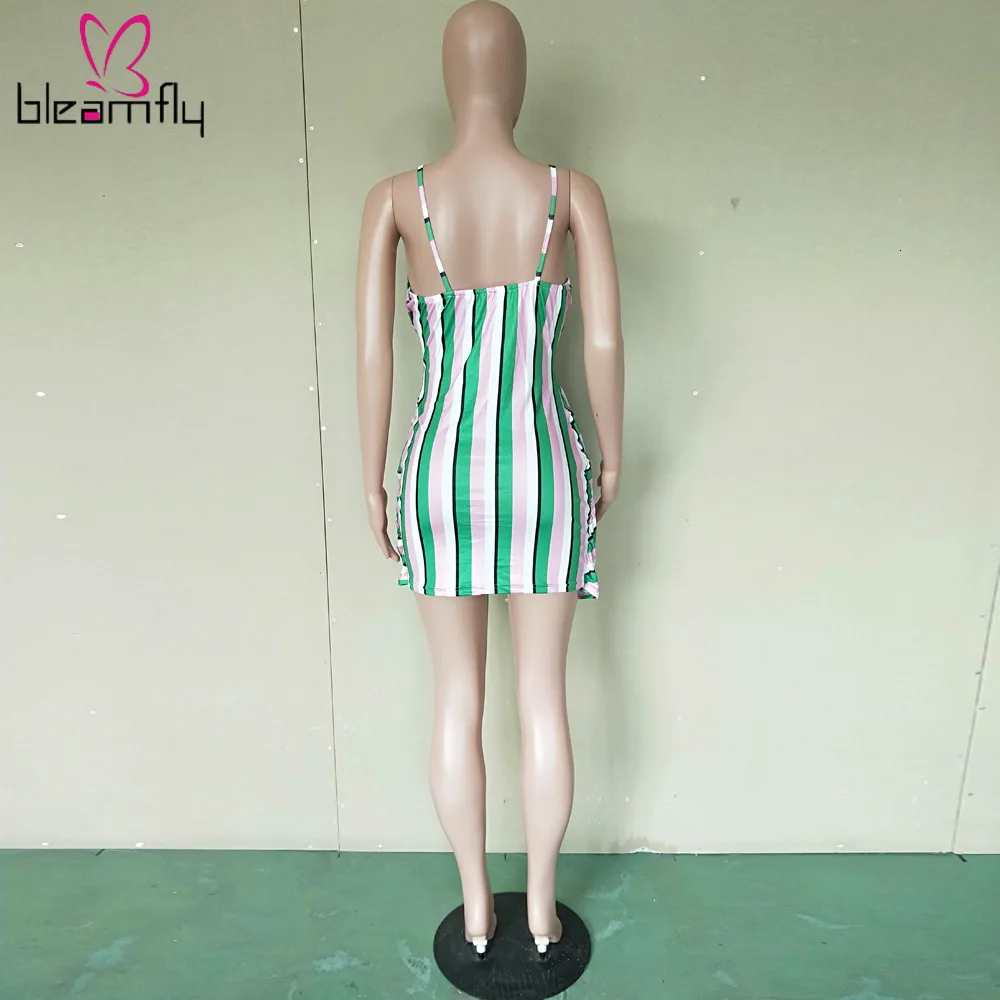 2019 женское летнее платье без рукавов в полоску с принтом мини миди на тонких