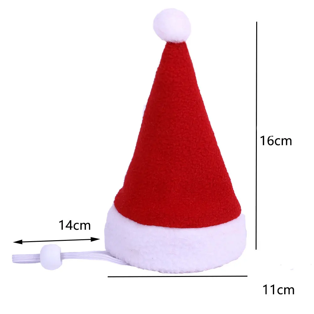 Рождественская плюшевая шапка Санта-Клауса для питомцев кошек и собак накидка