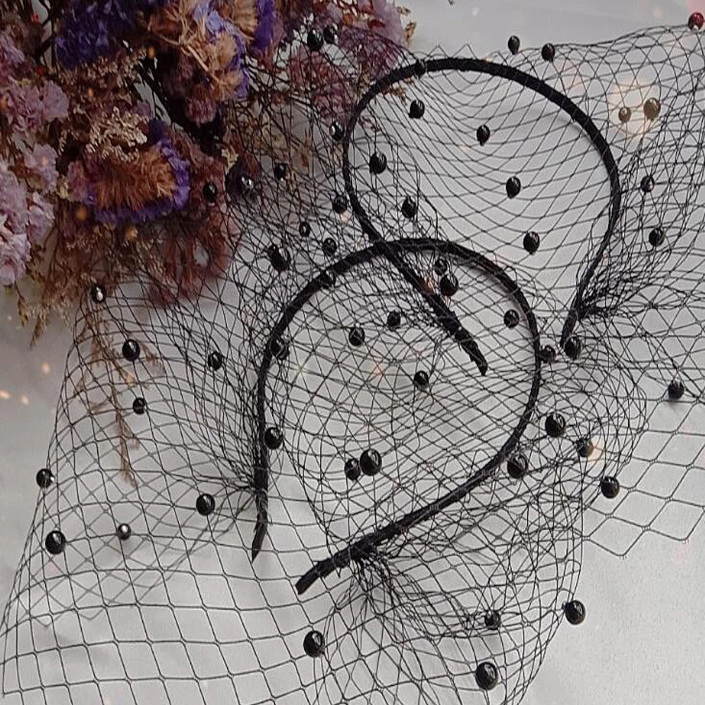 

Модное свадебное платье, повязка на голову, стильная шляпа для невесты, сетчатая птичья клетка, Фата для лица, очаровательные жемчужные элегантные женские свадебные аксессуары