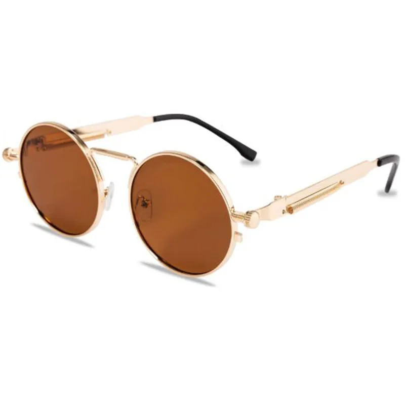 

2021 Strong Round Shades Sun Glasses Women Hip Pop Gafas De Sol Eyewear Punk Metal Frame Men Sunglasses Ladies Eyeglasses Female