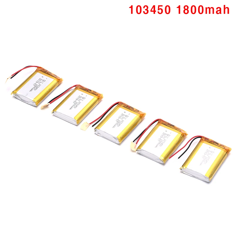 Новый 1 шт. 3 7 V 1800mAh Li-Po аккумуляторная батарея 103450 для DVD GPS PDA наушники |