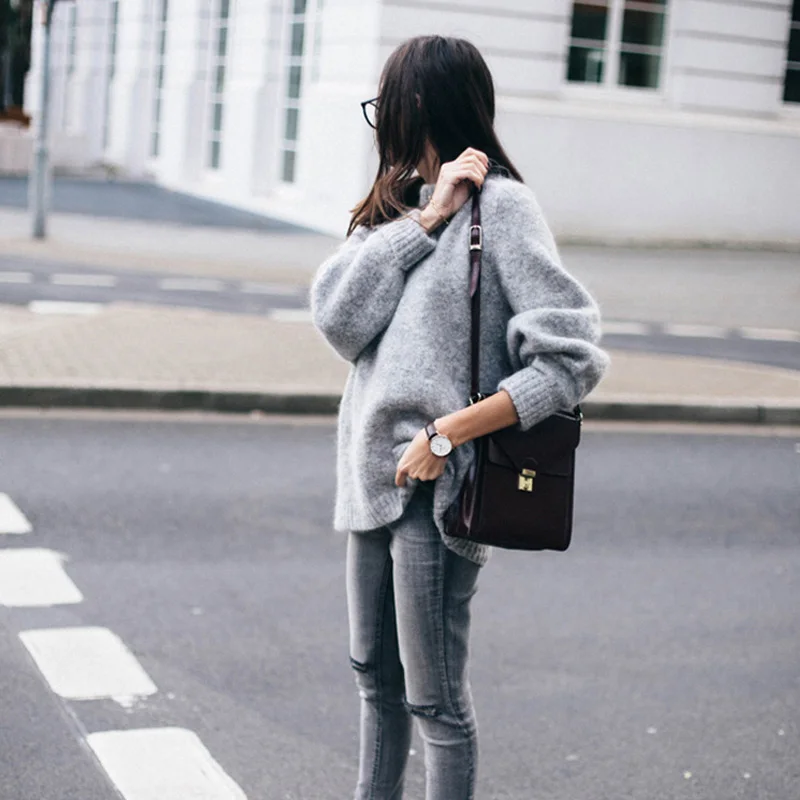 

ZOGAA Women Sweater Fashion Batwing Sleeve Sweaters Winter Clothes Women Befree Loosen Sweater High Street Women's Outwear