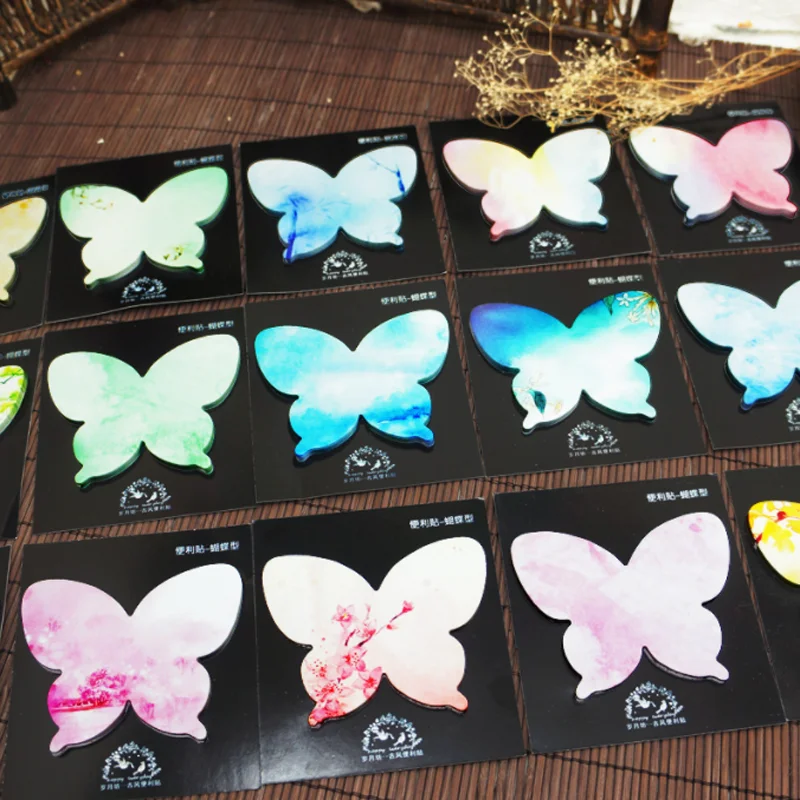 

Cute Butterfly-shaped Adhesive Notes Color Tearable Series Message Post Memo Pad Planner Notepad Stickers Office School Supplies