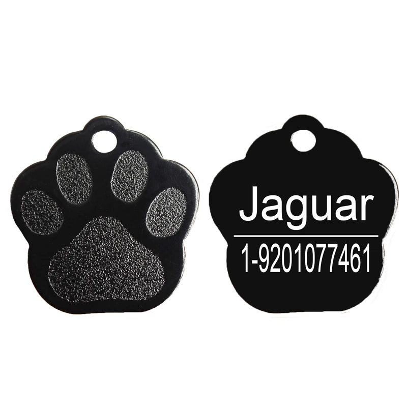 Shimmer Paw Pet Dog ID бирка Персонализированная индивидуальная гравировка ярлыки в форме кота домашних животных имя телефона номер таблички блеск ID бирка для щенка