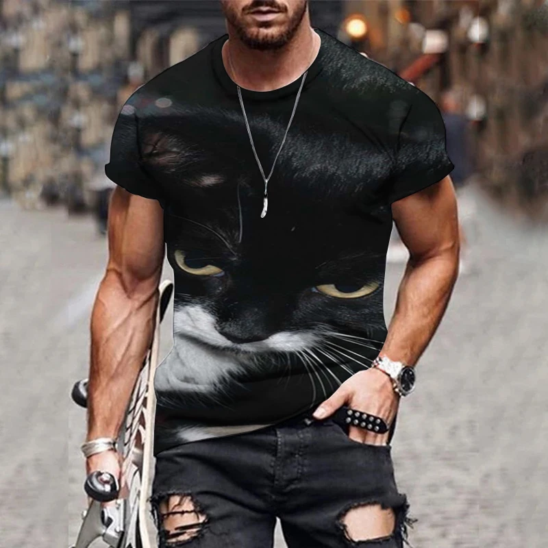 

2021 Summer New 3D printing T shirt Men Short sleeve shirt Funny T Shirts Japan Punk Anime Gothic Loose T-shirt Mens Clothing