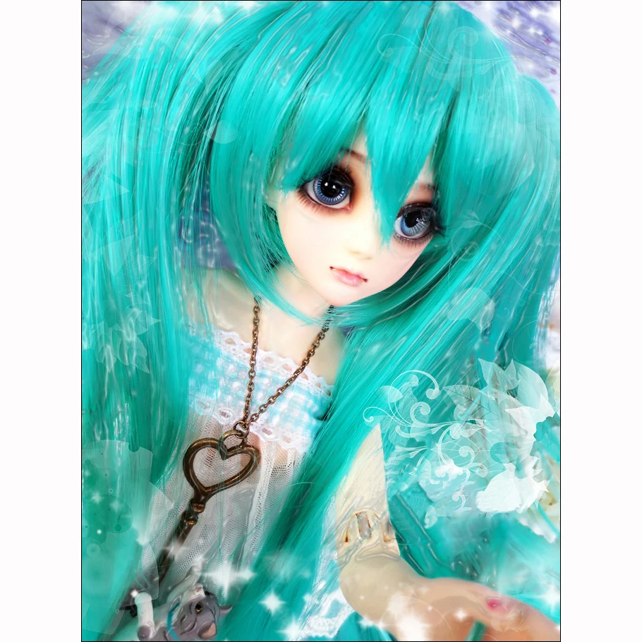 Парик для куклы Bybrana Bjd аккуратные челки тигр клипса двойной хвост аниме парик
