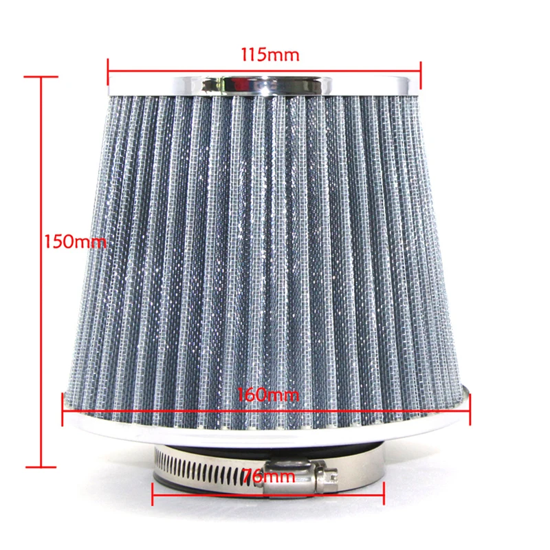 Universal Car Air Filter 76mm 3inch for Cold Intake High FlowPerformance Breather Filters Pipe mushroom head | Автомобили и