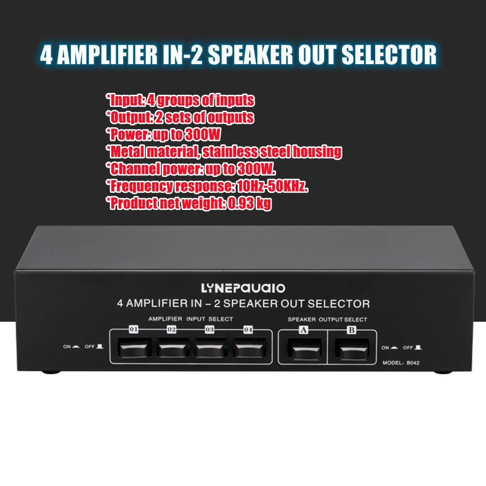 

4 In 2 Out Passive Power Amplifier Speaker Selection Switcher Speaker Switch Splitter Comparator No Loss Of Sound Quality