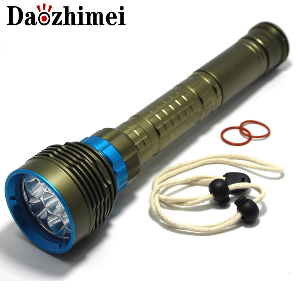 

8000 lumen 7* XML T6 L2 LED Diving flashlight 3 Modes Waterproof Underwater Light 26650 Scuba Flashlight Hunting Flash Light