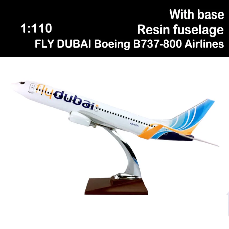 

40CM FLY DUBAI Boeing B737-800 Airlines Airplane Aviation Model Toys Aircraft metal Alloy Plane Airliner Adult Gifts Kids Show