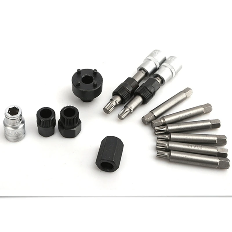 

Multi-purpose Pulley and Pulley Remover Set Bit and Socket Combination Set for Pulleys Removal and Installation-13pcs 85AC