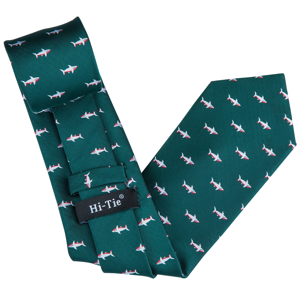 Hi-Tie Зеленый жаккардовый комплект запонок Мужские галстуки 100% шелковые для