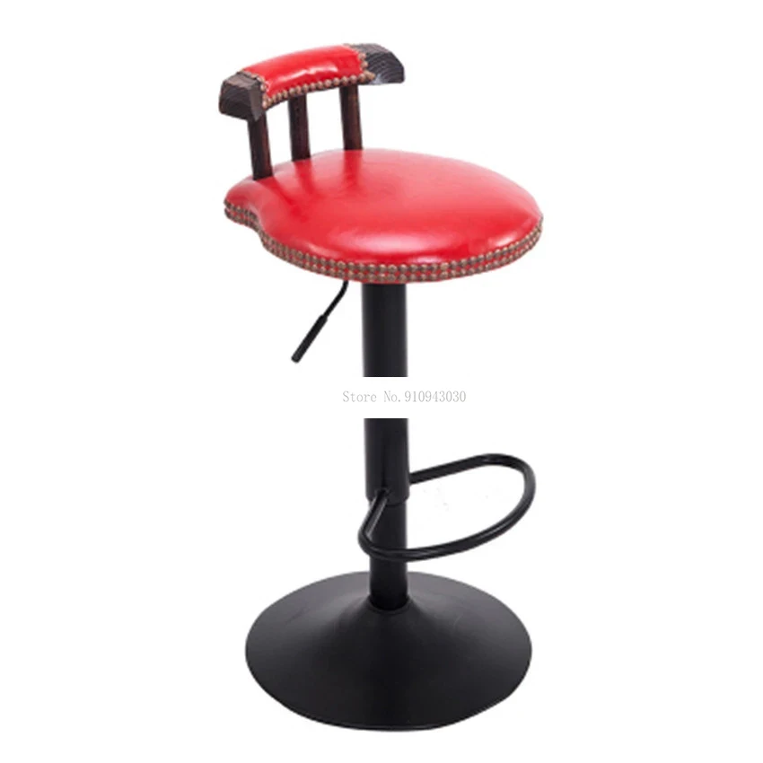 Ретро подъема поворотный барный стул на стойке вращающийся 60-80 см с регулировкой по высоте, барный стул из искусственной кожи мягкие подушк... от AliExpress WW