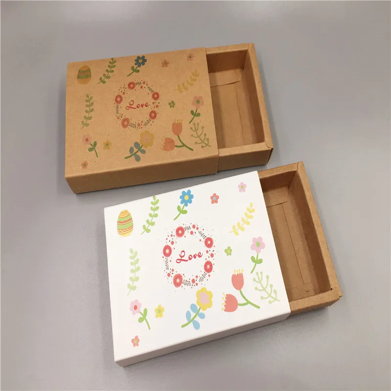 

24pcs/Lot Bike House Bird Flower Heart Pattern Kraft Paper Drawer Boxes For Mother's Day Dessert Gift Package Favor Drawer Boxes