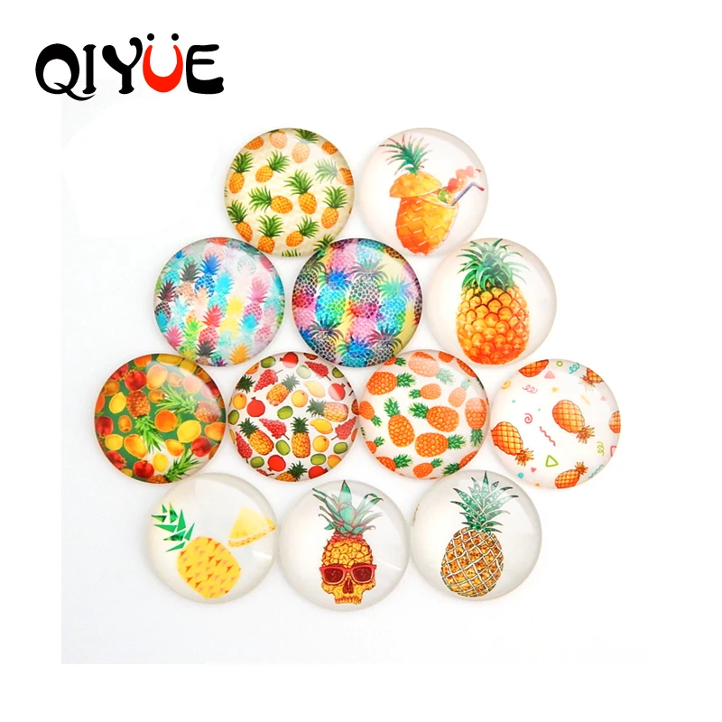 QIYUE мультяшный ананас магнит на холодильник хрустальные круглые стеклянные