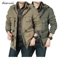 dimusi mens jackets casual outwear hiking windbreaker hooded coats fashion army cargo bomber jackets mens clothing