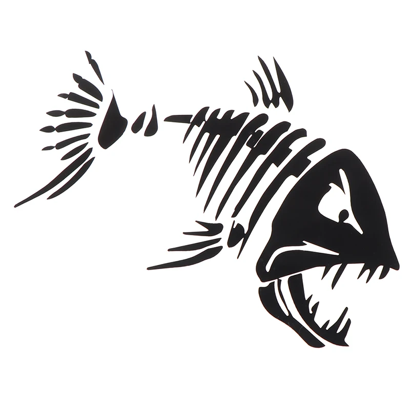 

2 Pcs Fish Teeth Mouth Stickers Skeleton Fish Stickers Graphics Accessories for Kayak Fishing Boat Canoe Dinghy Window Car