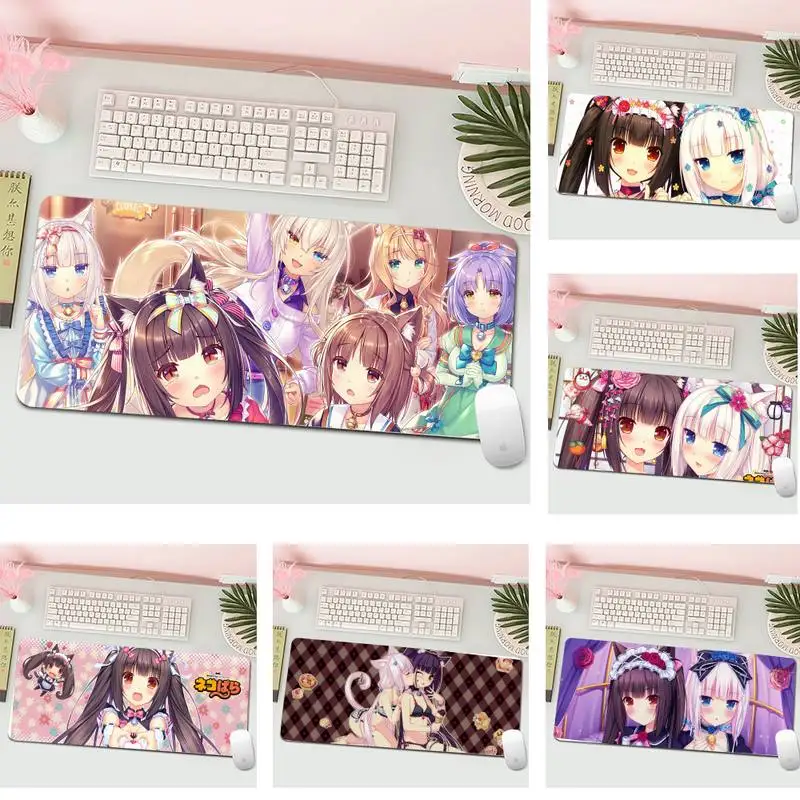 Chocola Nekopara Silicone large/small Pad to Mouse Gaming Mousepad XL Large Gamer Keyboard PC Desk Mat Computer Tablet Mouse Pad