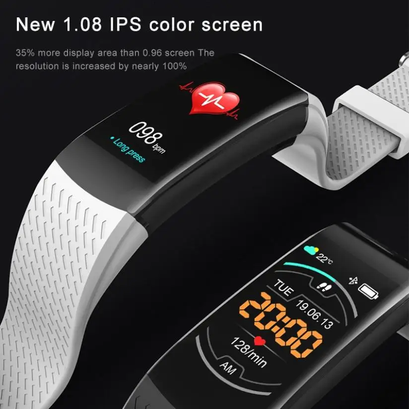 

C8 color screen exercise pedometer heart rate blood pressure sleep reminder waterproof smart bracelet sports fashion bracelet