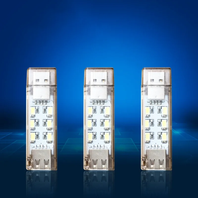 USB двухсторонний светодиодный светильник Портативный Миниатюрный ночник мощный