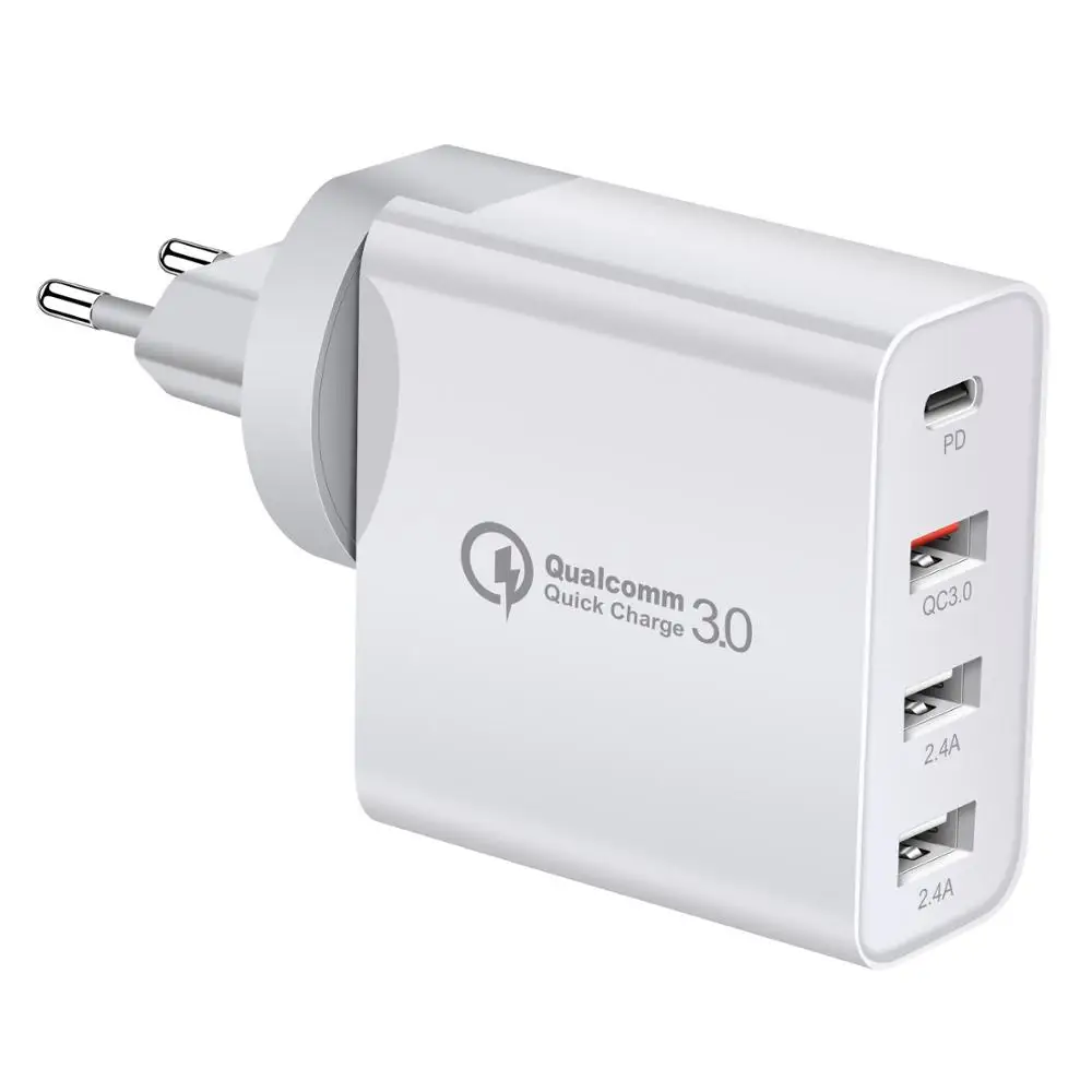 

48W Quick Charger Type C USB PD Charger for iPhone 11 Samsung Huawei iPad Pro QC 3.0 Fast Wall Charger US EU Plug Adapter