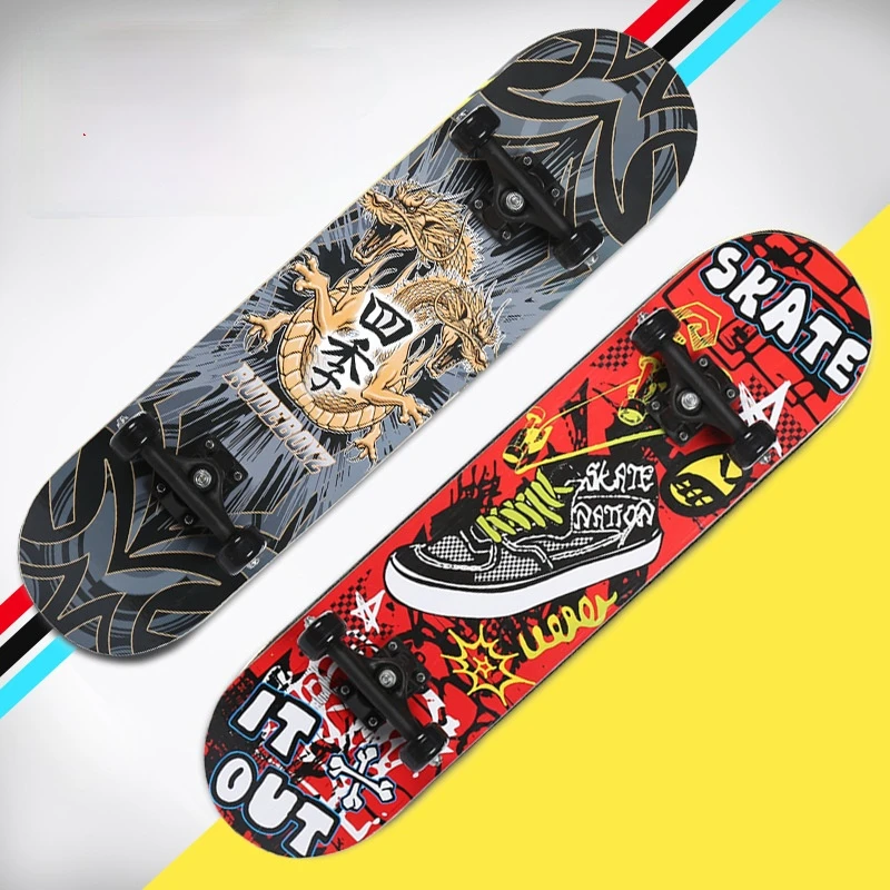 

4 Wheel Skateboards Longboard Skateboard Wood Professional Beginner Skateboard Street Thrasher Kaykay Outdoor Sports BI50SB