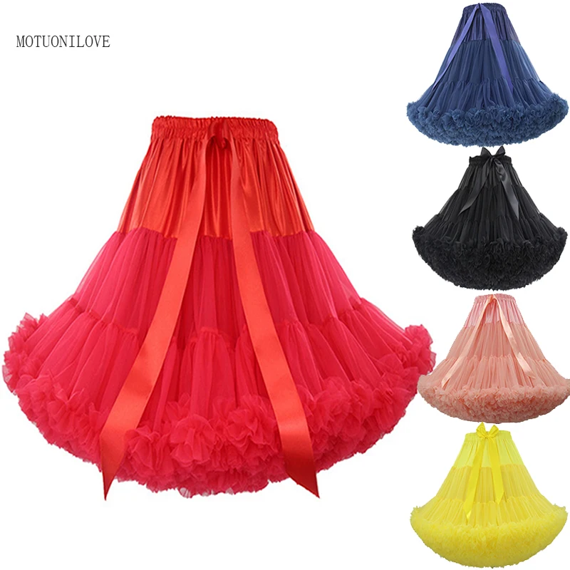 

Women's 50s Vintage Crinoline Lolita Cosplay Petticoat Knee Length Puffy Tutu Skirt Princess Ballet Dance Pettiskirts Underskirt