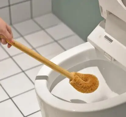 

Toilet long handle toilet brush bristles household coconut palm toilet brush toilet dead corner brush toilet round head brush wi