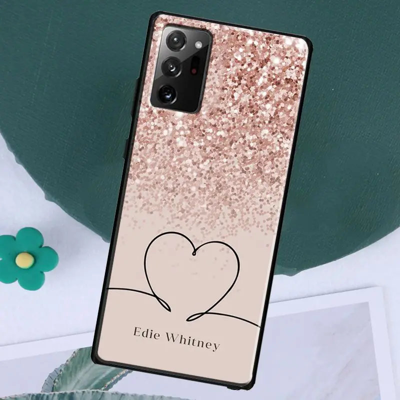 PERSONALISED Glitter name initials Case For Samsung Galaxy Note 20 Ultra Note 10 Plus S8 S9 S10 S20 FE S22 S21 Ultra Coque