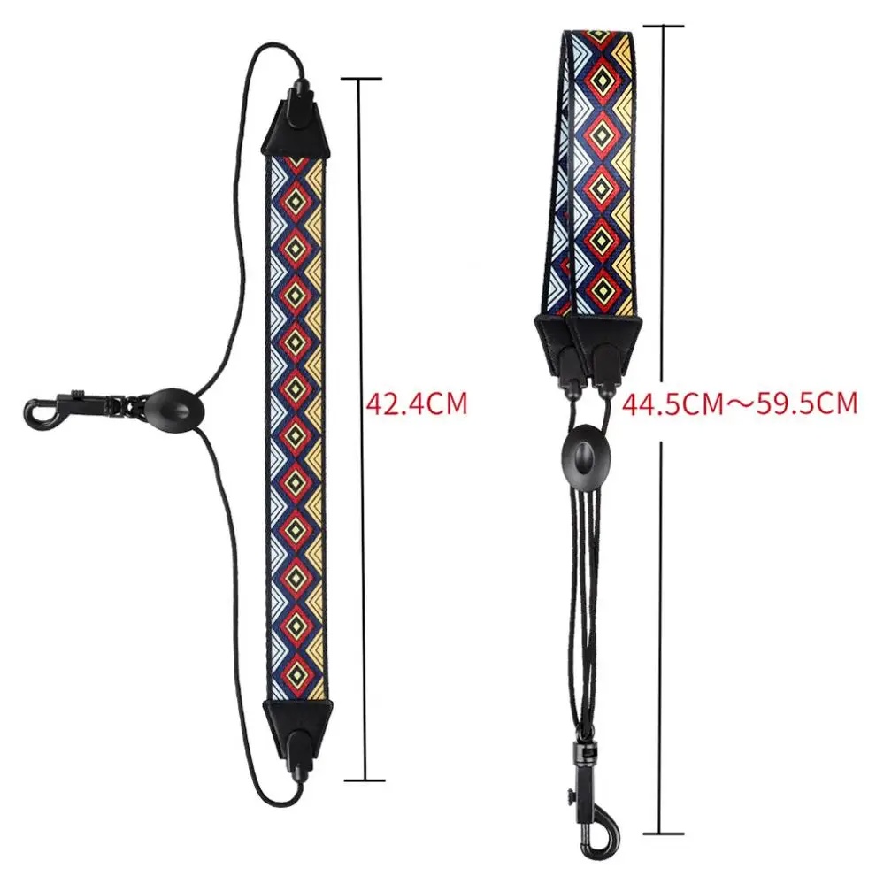Черный Окантованный Алмазный Узор Полиэстер для саксофона на шею ремень цветной