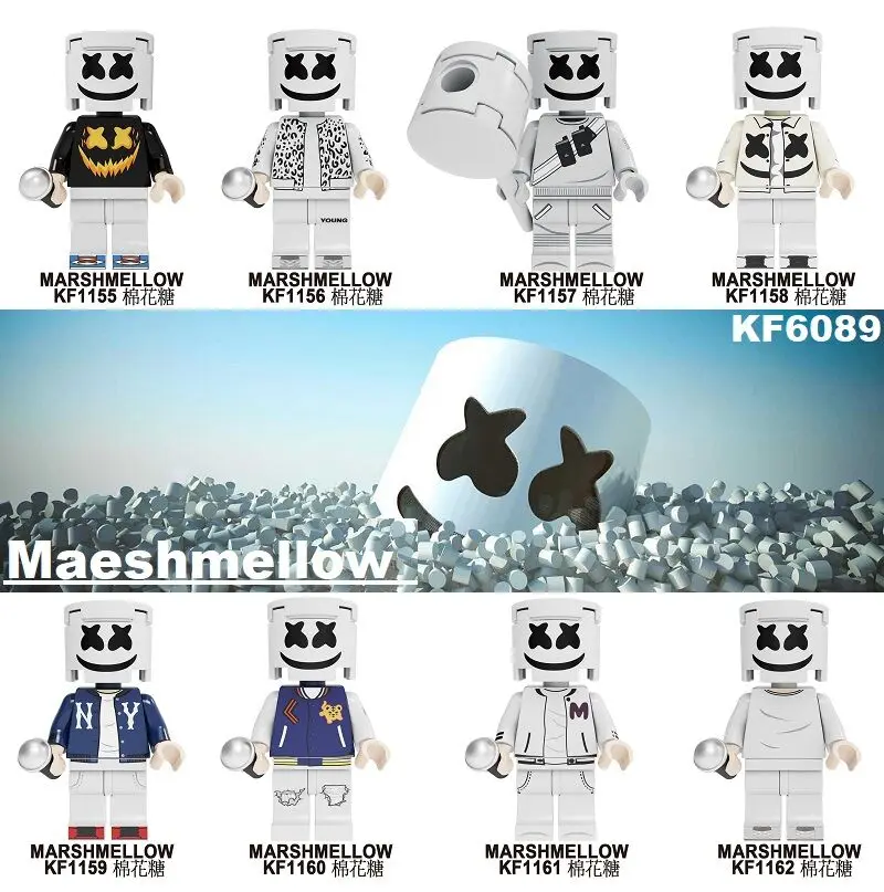 Строительные блоки кирпичи известный DJ Marshmellow Singer Charater куклы AIM Agent Bircks фигурки