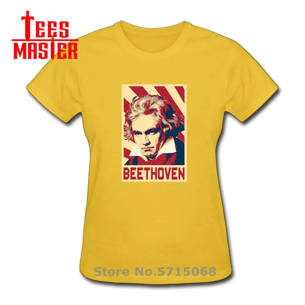 Бетховен Ретро агитационных футболка для женщин в винтажном стиле классические