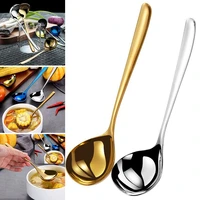 stainless steel spoon family soup spoon thickening creative long handle kitchen cooking spoon home kitchen essential tools