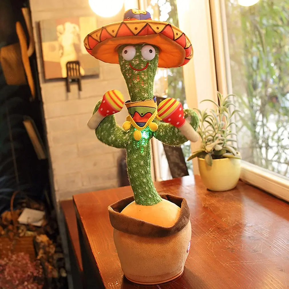 Dancing Cactus Plush Toy 32cm Toy Cactus Singing Songs Electronic Toy Cactus Shaking Cactus Children's Decoration