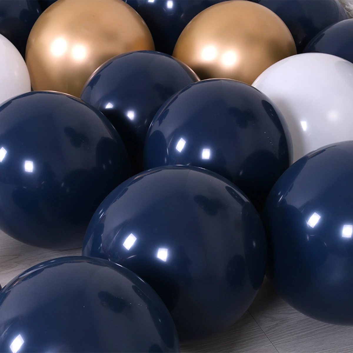 

28/20PCS Dark blue Gold latex Balloons Metallic Confetti wedding Happy Birthday baby shower Halloween party House Decorations